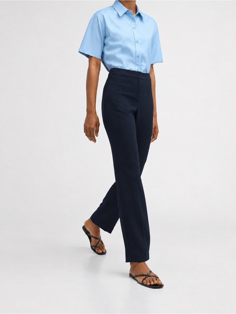Lafayette 148 New York Barrow FinesseCrepe Pants Straight Leg Navy Size 2